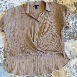 Forever 21 Casual Brown Button Down Shirt